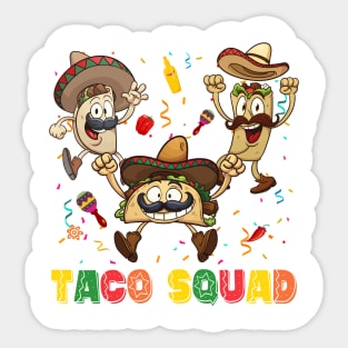 Taco Squad Mexican Party Let's Fiesta Cinco De Mayo Sticker